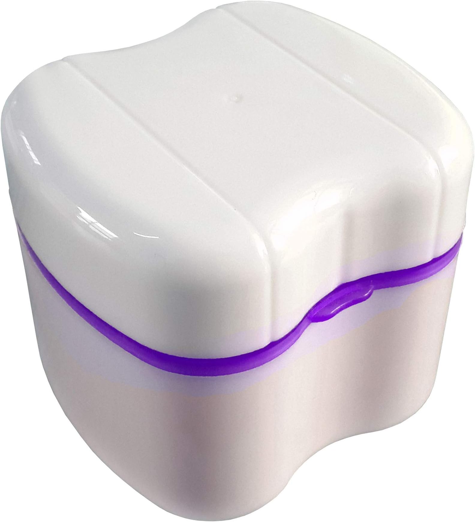 Lavender Purple Denture Box with Simple Retrieval Tab, Great for Dental Care, Easy to Open, Store and Retrieve (Lavender Purple)