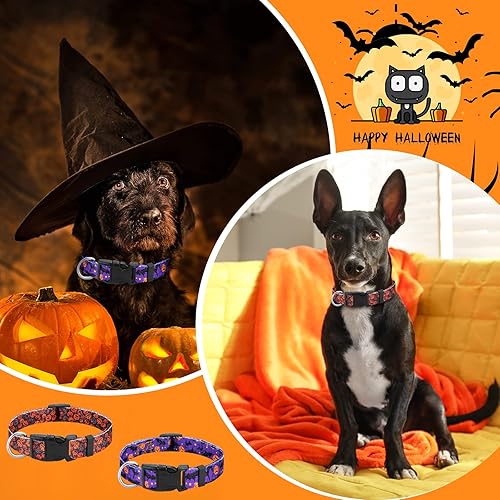 Miniatura 6 de Cunno 8 collares navideños para perros del 4 de julio, collares de perro del día de la independencia, collares de otoño para perros de Halloween,