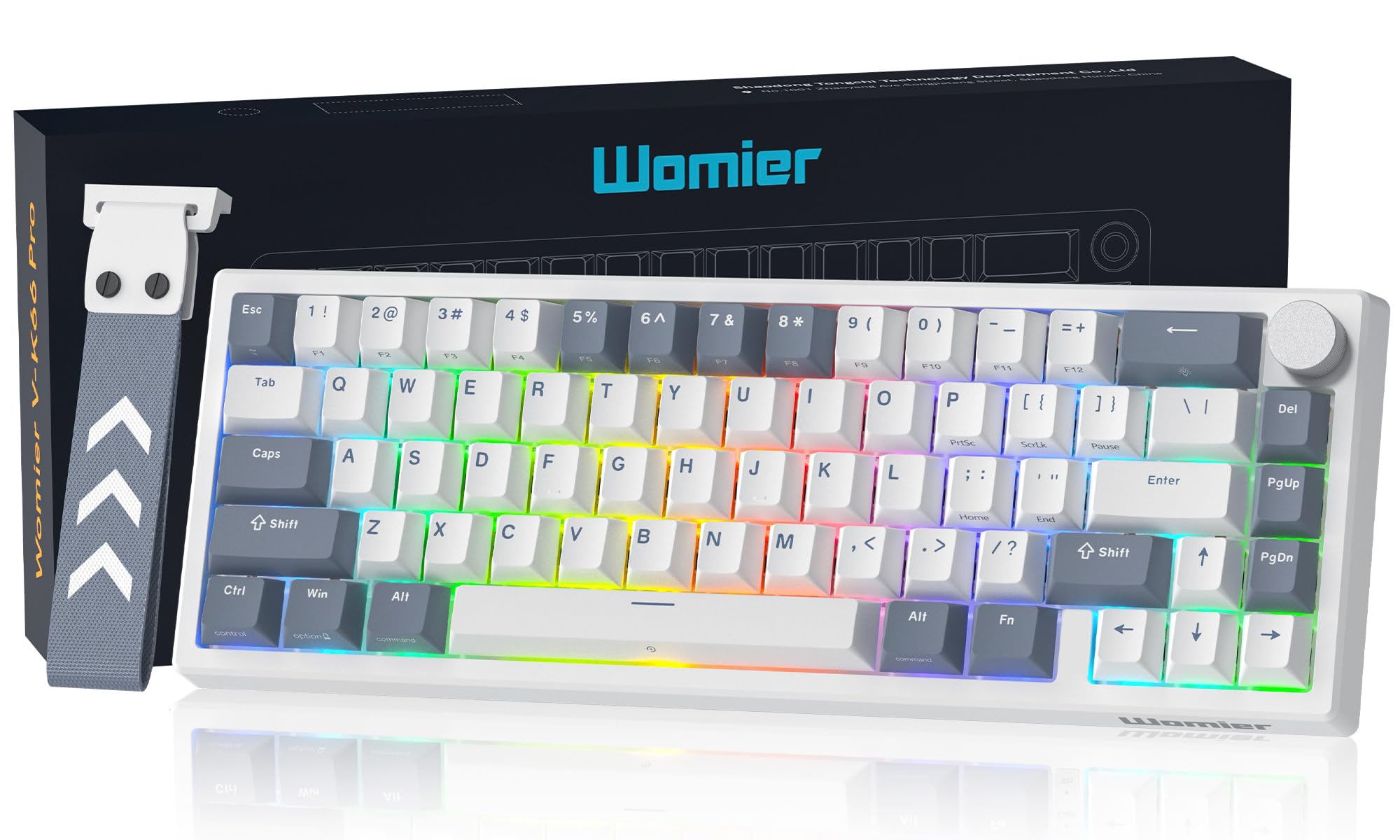 Amazon.com: Womier VK66 PRO 60% Gaming Keyboard Wired, QMK/VIA