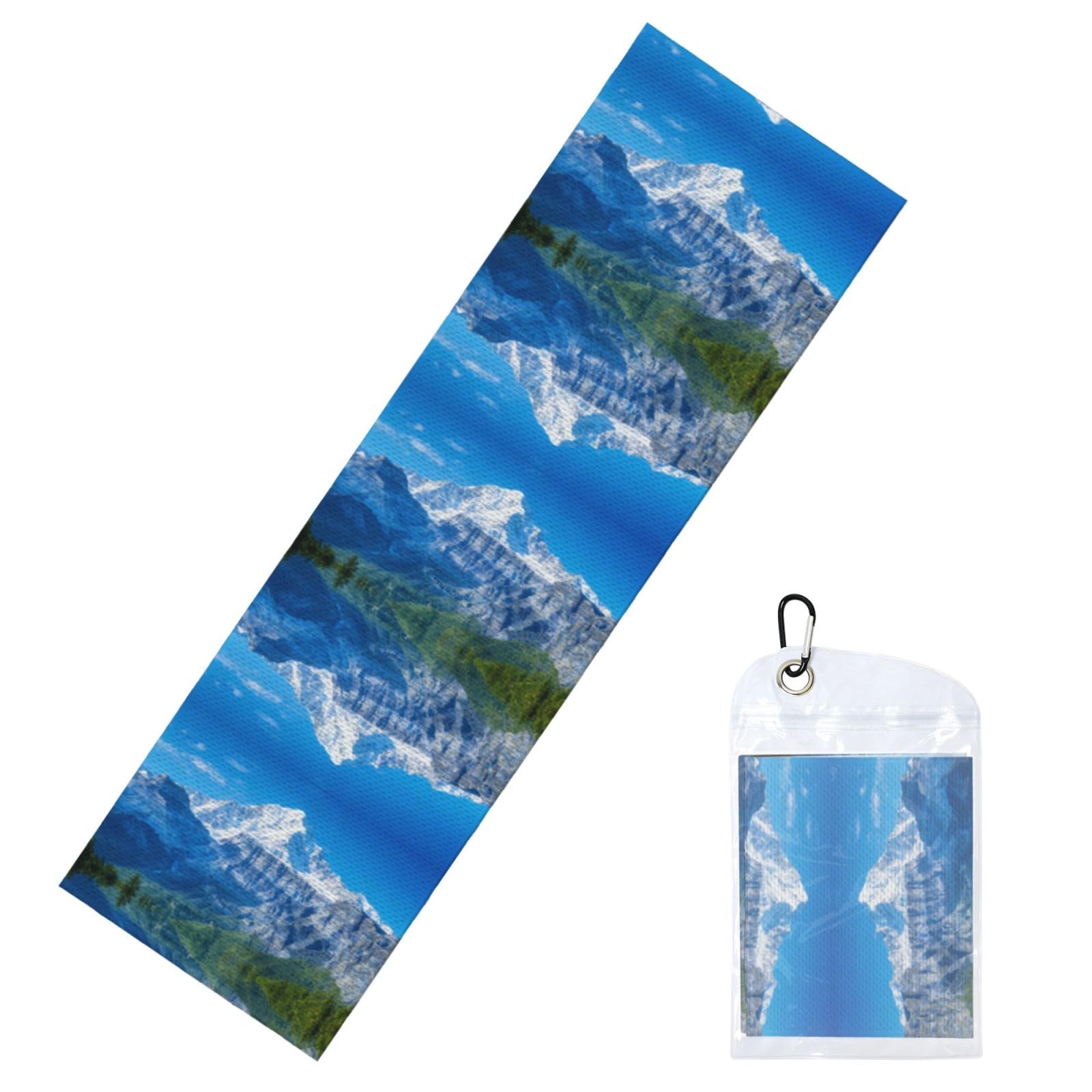 DUYIOKH Snow - Capped Peak Print Cooling Towel, Portable Towel for Gym Workout Golf Beach World Cup Sports Hot Weather