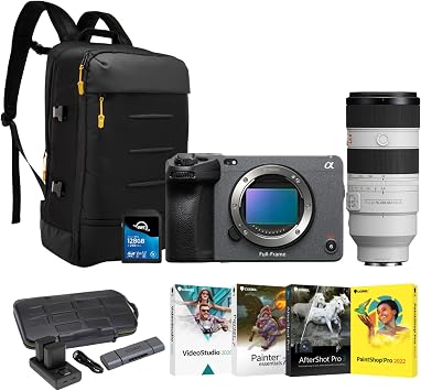Sony FX3A Cinema Camera Plus Fe 70 200mm F2.8 Gm OSS Ii Lens 2 Pack | Includes Sony FX3A Body, Np-Fz100 Plus 2x Extra Batteries, 128GB V60 UHS-Ii SD, Backpack