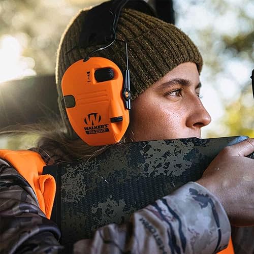Vista 6 de Walker's Razor Slim Shooter Electronic Hunting Orejeras de protección auditiva plegables Razor Slim Verde Patriot,Flat Dark Earth,Tierra oscura