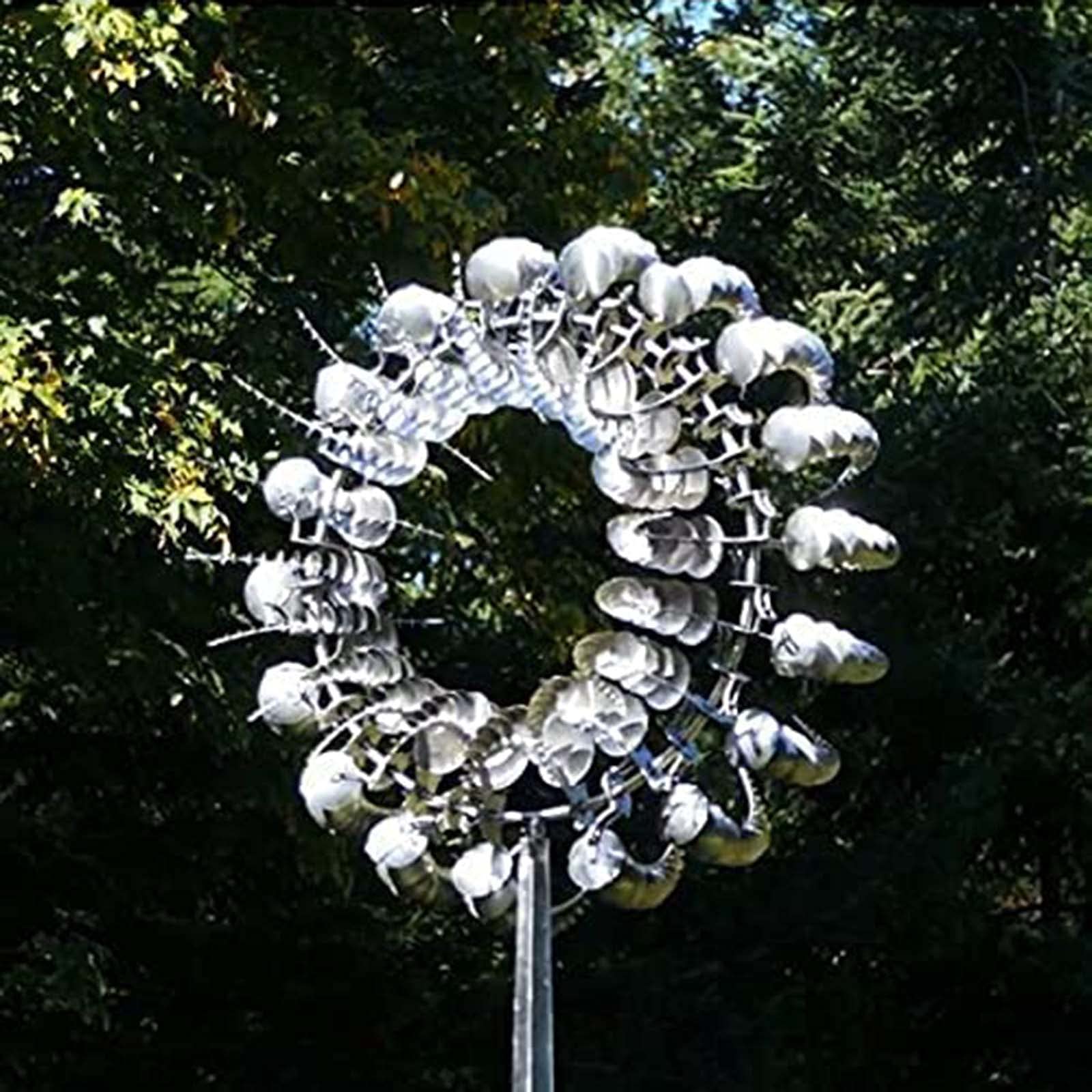 3D Wind Powered Kinetic Sculpture, unieke en magische metalen windmolen