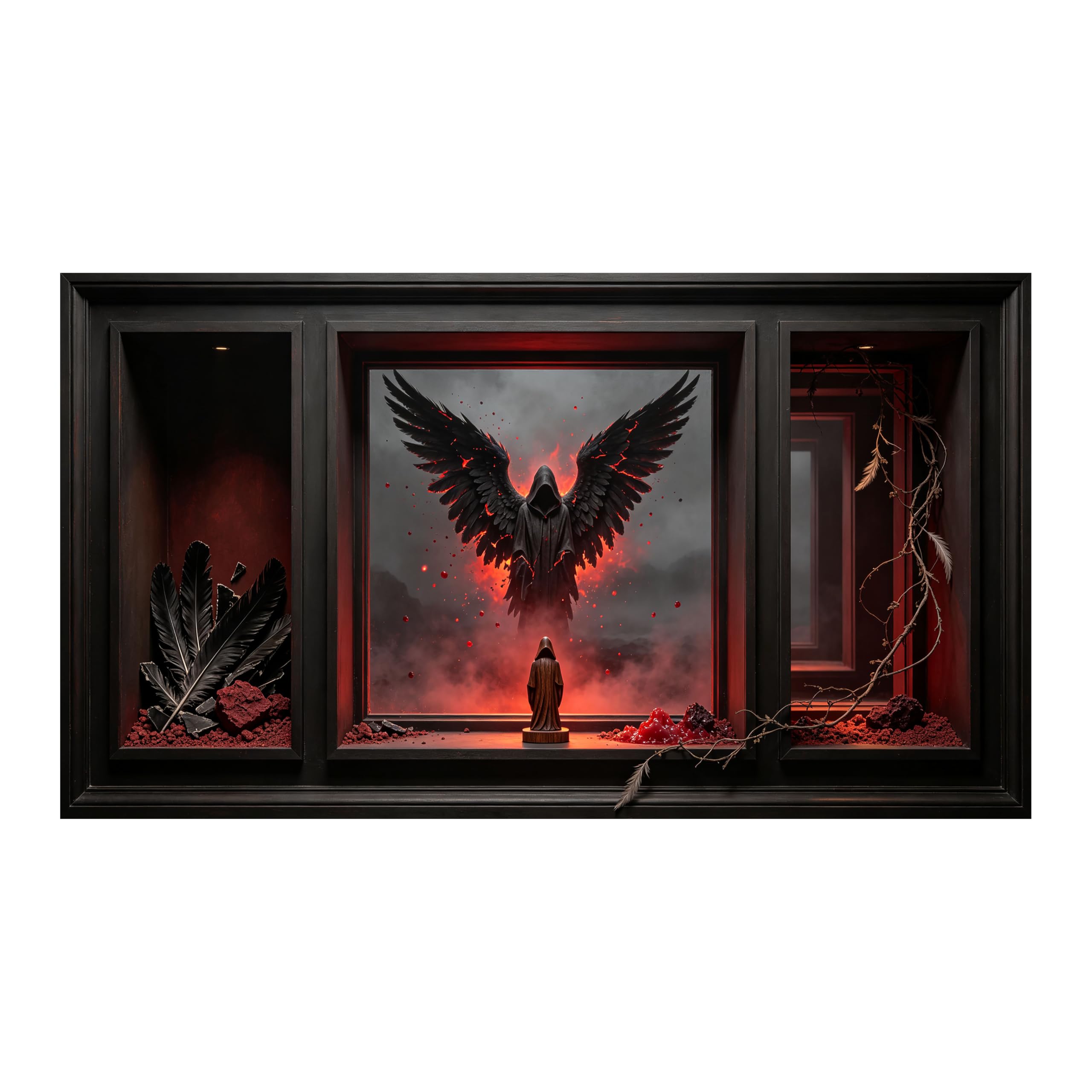 Yzpallescene Art260711053 3D Framed Wall Art Gothic Dark Angel Surrealism Large Size Selfadhesive Removable Wall Decor Prints Artwork For Living Room Bedroom Office
