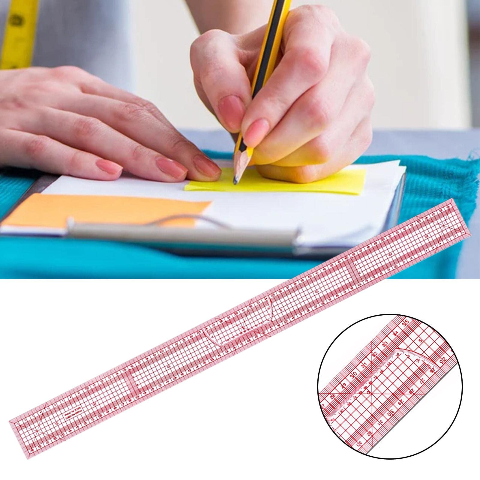 3 Piezas Reglas de Costura para Acolchado Y Patchwork con Plantillas de Corte Plástico Suave Y Portátil Doblado Libre para Y Líneas Adecuado Par, Rosa, 3 Piezas