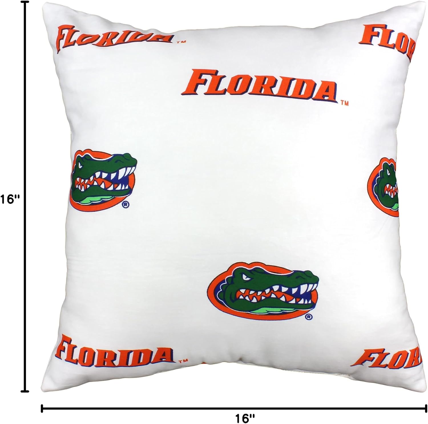 College Covers Everything Comfy Florida Gators 16" Decorative Pillow - White