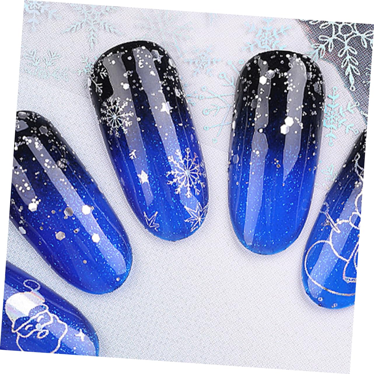Beaupretty 6 Juegos calcomanías de arte de uñas pegatinas de uñas pegatinas navideñas para adhesivos hoja de arte de de vacaciones láminas de de
