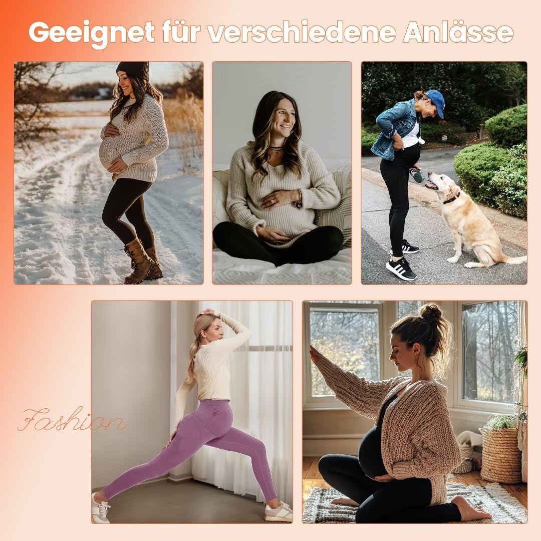 QGGQDD Leggings termici da donna a vita alta, leggings per gravidanza, invernali, per la casa, lo sport