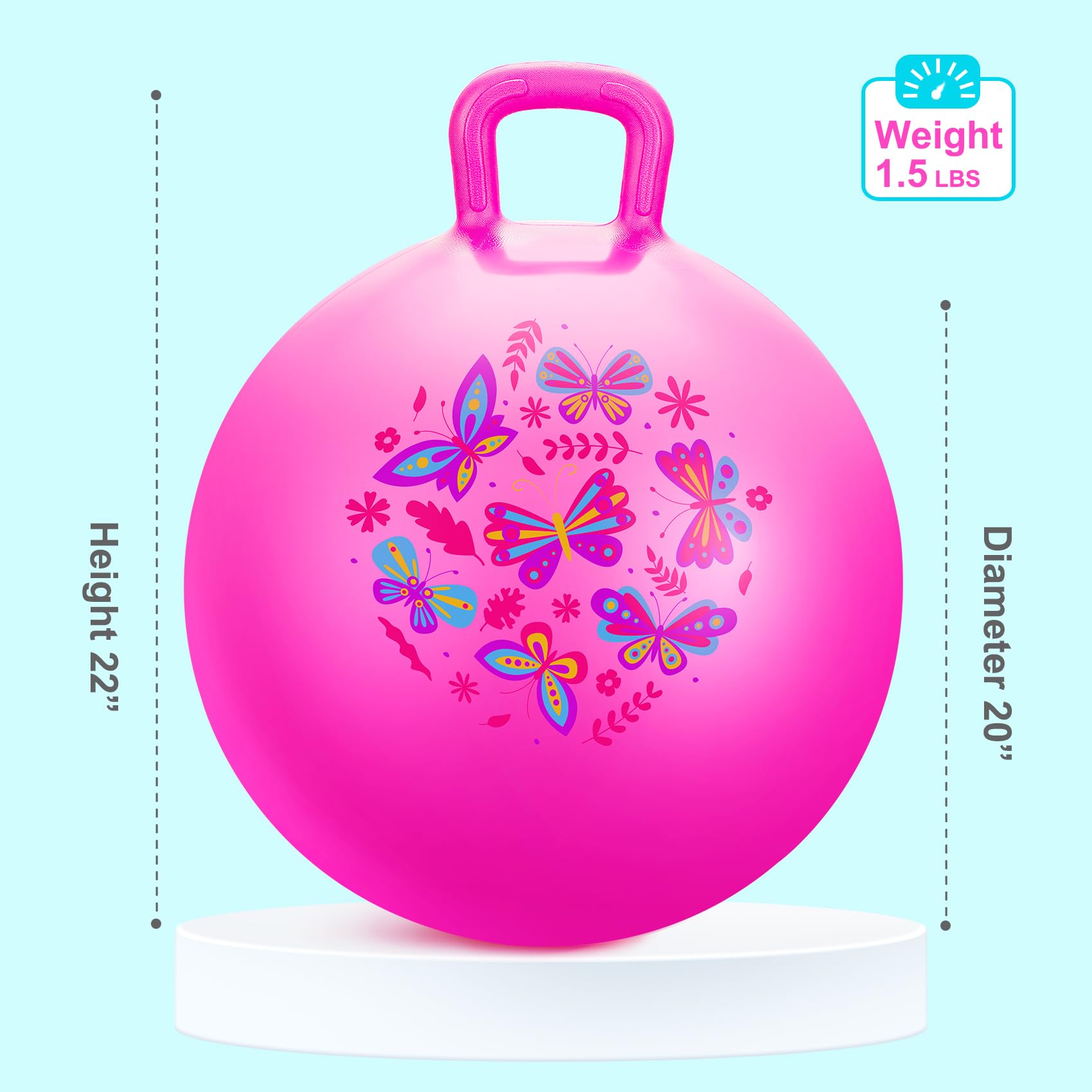 Vastoy 20 Inch Hopper Ball for Kids 6-9 Years, Anti-Slip Space Hopper with Hand Pump - Image 2