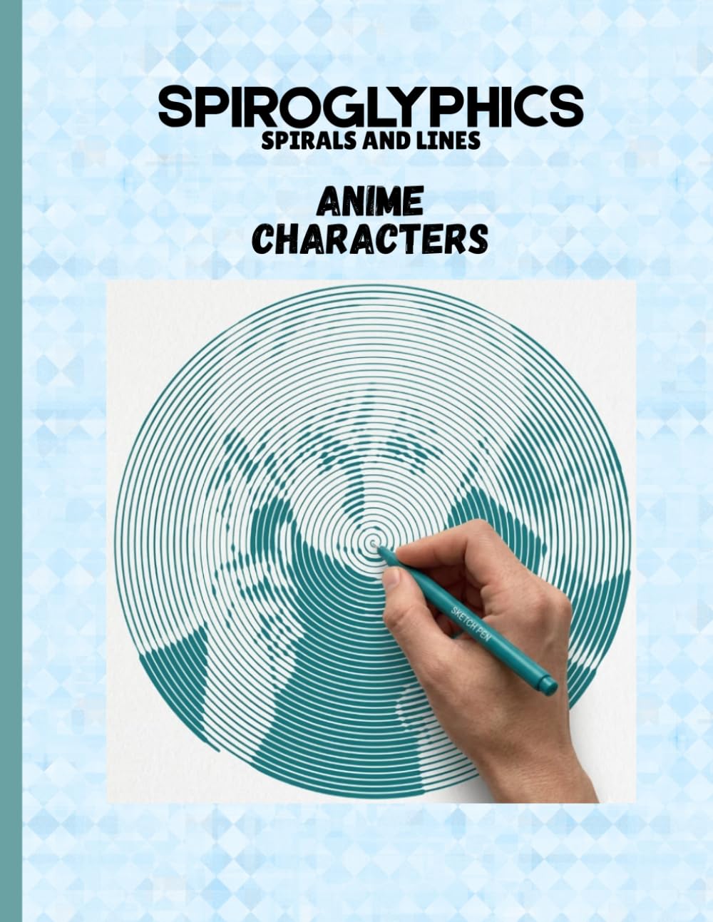 Hidden Anime image Spiroglyphics coloring book. Guess the anime character, 15+ mysterious hidden images in spiral and lines