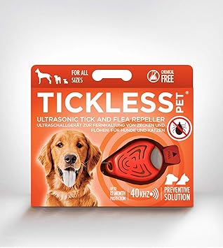 TickLess Pet Ultrasonic Tick and Flea Repeller (Orange)