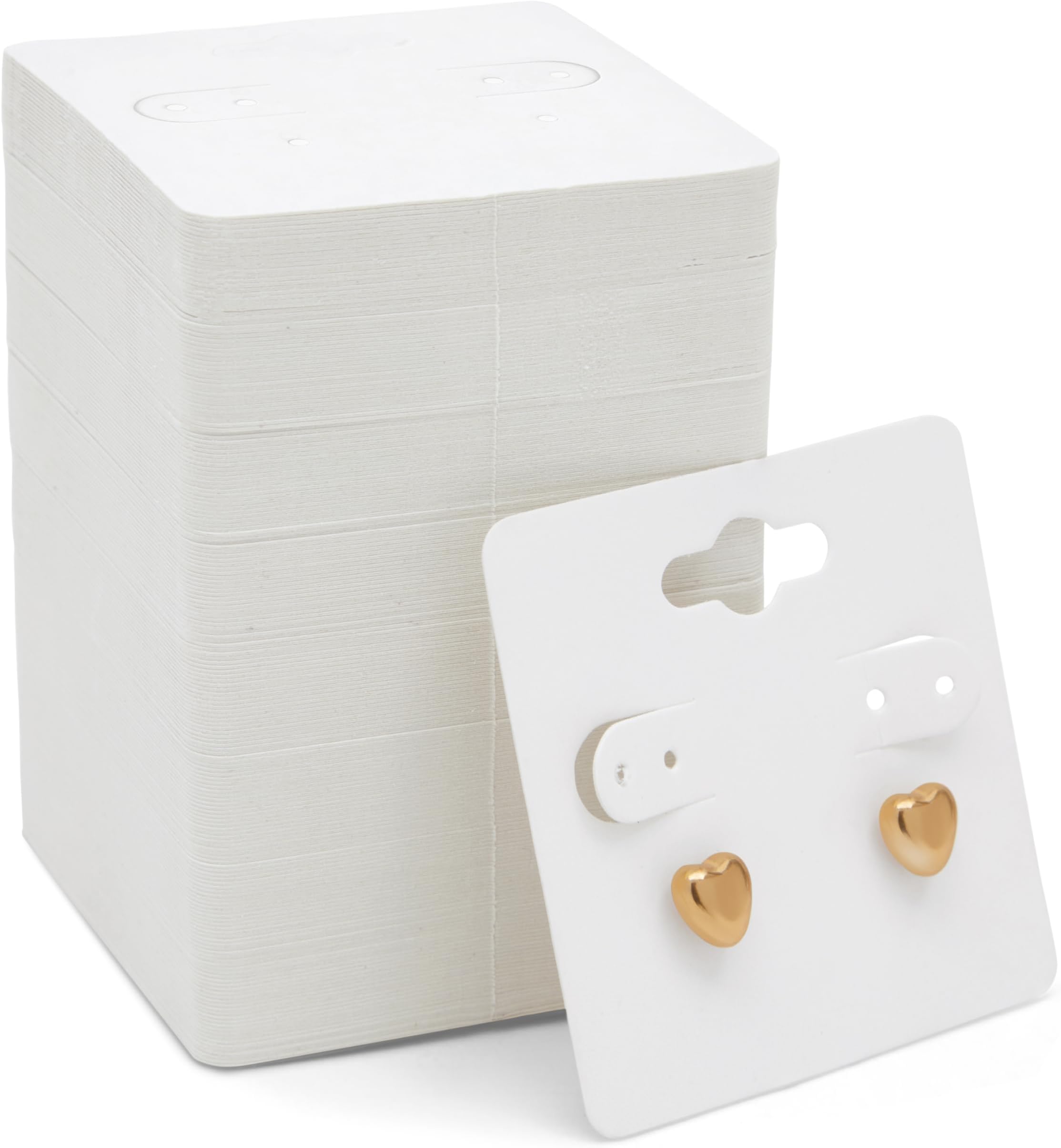 Juvale White Earring Cards, Hanging Earring Cards for Selling, Display, Packaging, Storage, Durable and Sturdy Paper Material, Jewelry Holders (2x2 Inch) Bulk Pack - 200-Pack