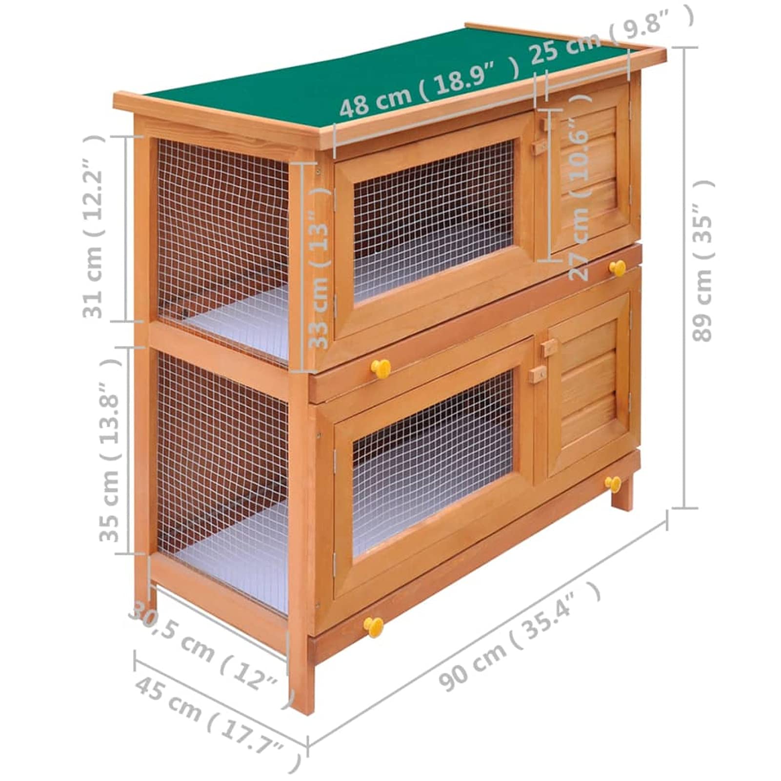 ARKEM Recinto da esterno Conigliera in filo metallico Include cancello Recinto per piccoli animali Recinto per porcellini d'India Gabbia per piccoli animali Box Per uso interno - esterno,Conigliera al