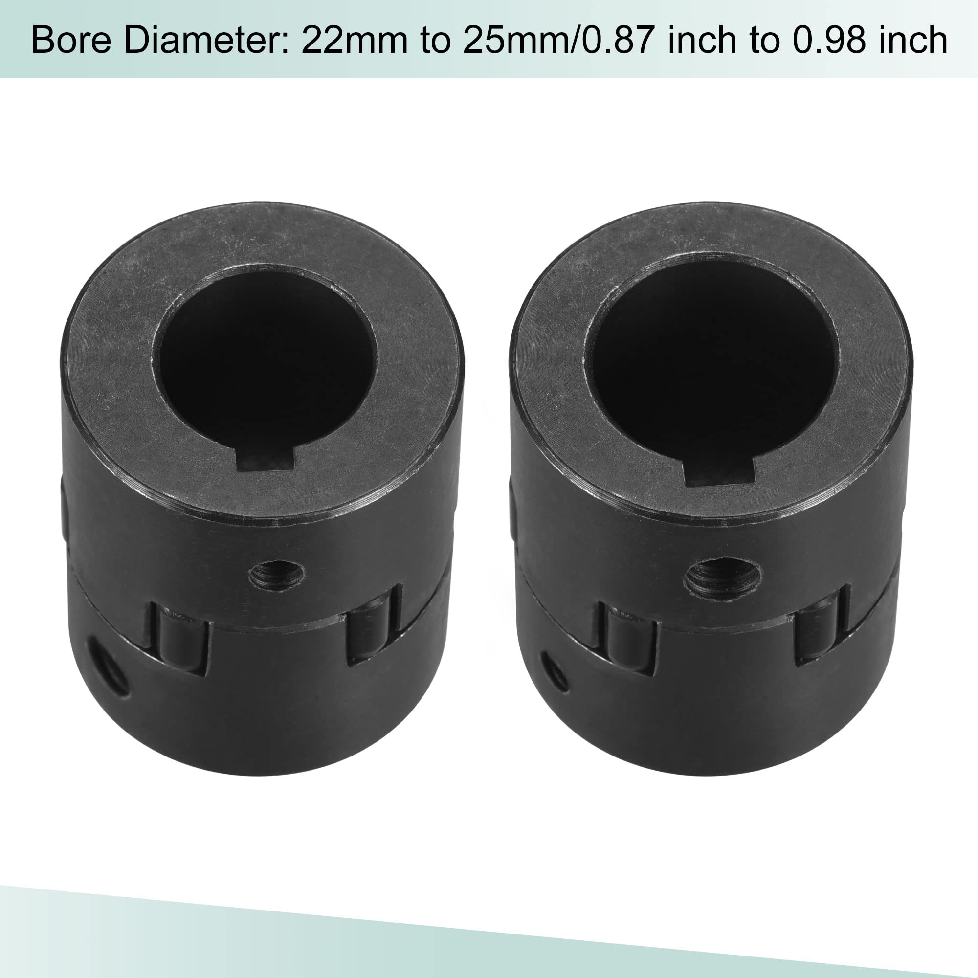 sourcing map Flexible Kupplungswelle 22 mm bis 25 mm Flexible Kupplung 51 mm L x 44 mm OD Motorkupplungsgelenk