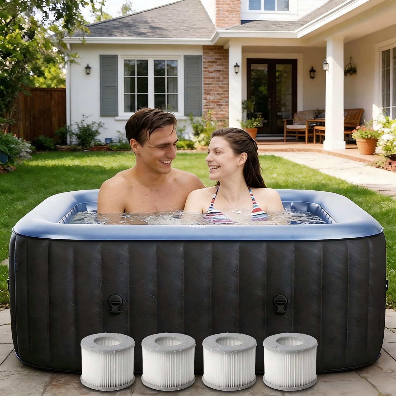 12er Set Ersatzfilter für MSPA Whirlpool-Filter-Kartuschen, Filter für Whirlpoal, für Heiße U-Boote und Spa, für Aufblasbare Pools - Wasserfilter Modell ab 2020