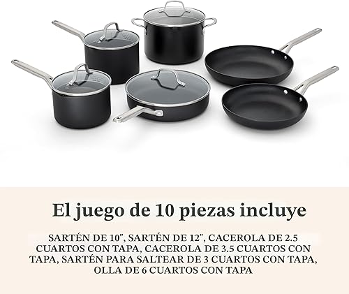 Miniatura 6 de Calphalon Juego de utensilios de cocina antiadherentes anodizados duros de 10 piezas