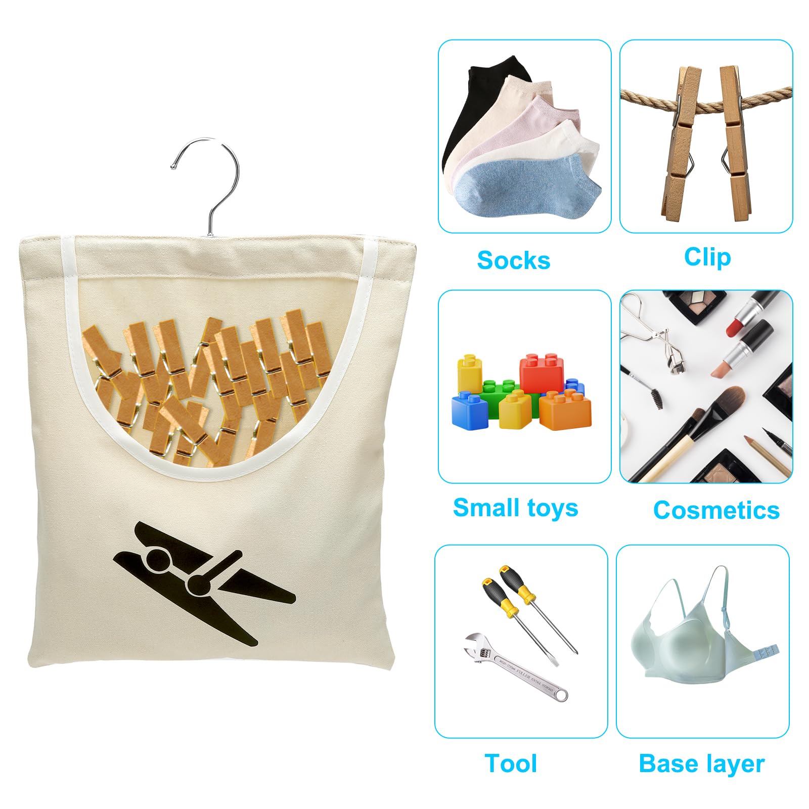 32×28cm Bolsa para Pinzas de Tender Clothes Peg Bag Cesto Pinzas Ropa Colgar Exterior Guardar Pinzas Impermeable Porta Pinzas Ropa Bolsa de Clavijas para Indoor Outdoor Pegs Organiser Storage Use