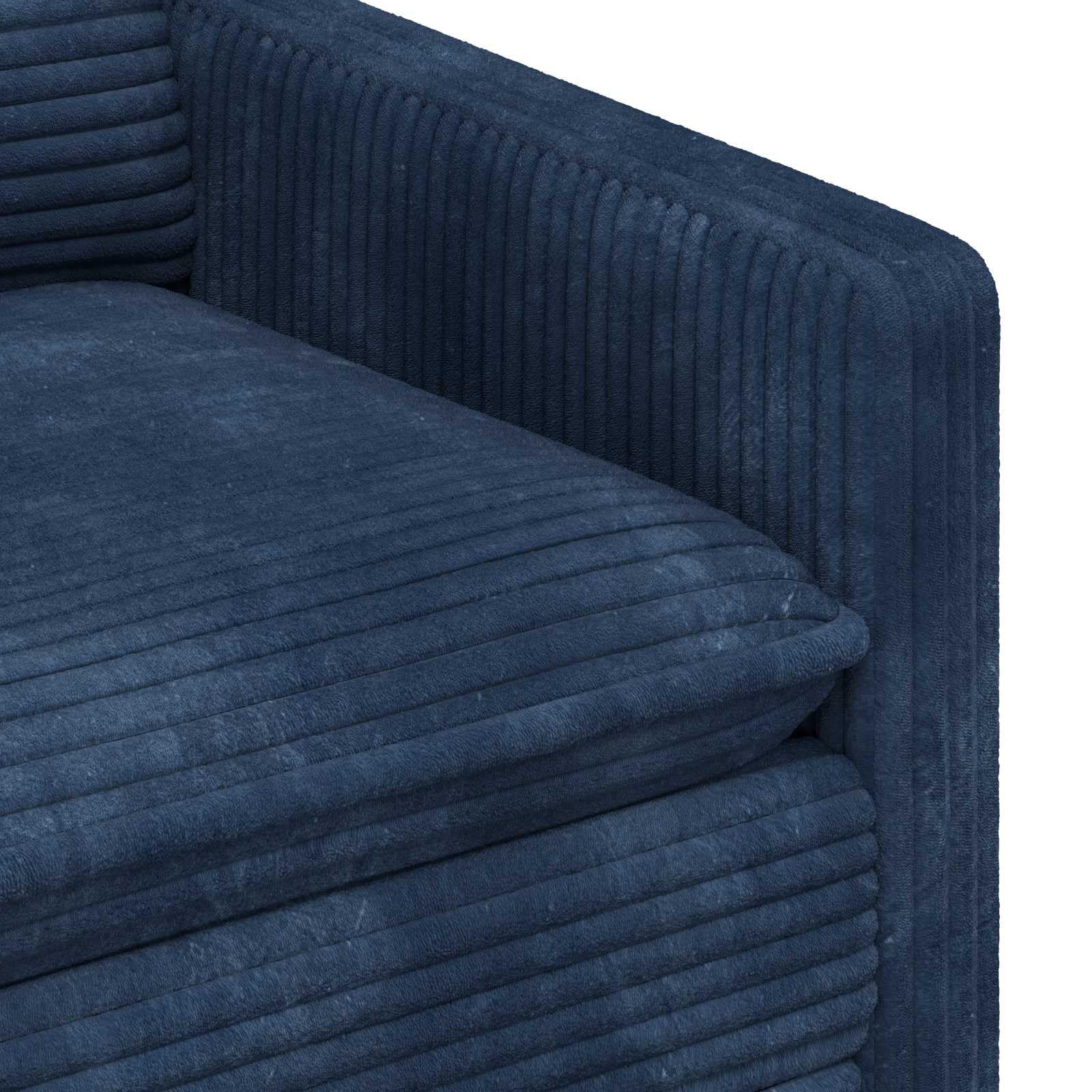 Sofa granatowa z poliestru z metalową ramą, 156 x 81 x 87,5 cm, dwuosobowa kanapa ze zdejmowanymi poszewkami na poduszki, nowoczesny design do salonu i biura