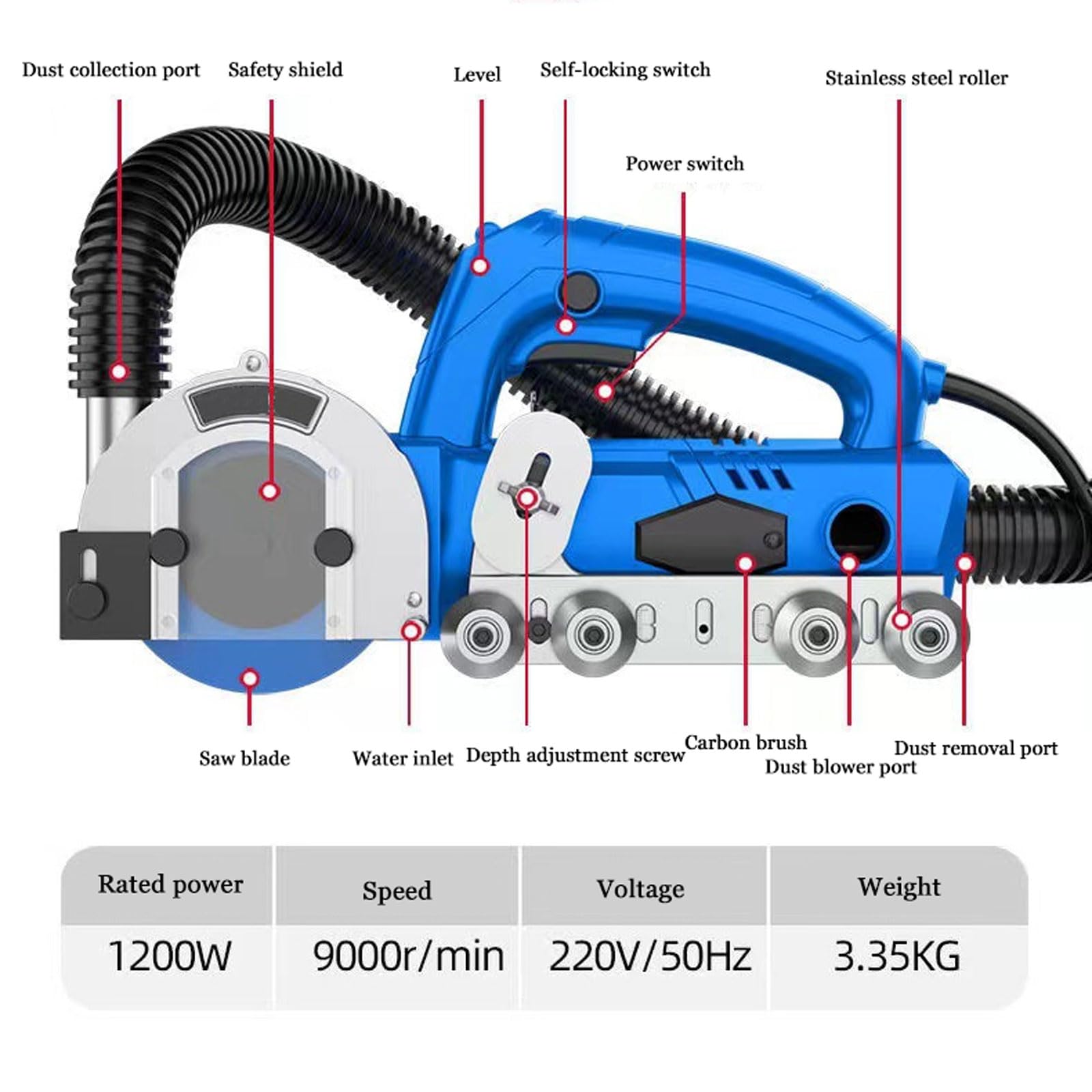 Macchina di Pulizia della Stucco di Piastrelle, detergente per Giunti elettrici 1200W, Macchina autoaspirante 9000RPM per la ristrutturazione della casa e dell'ufficio