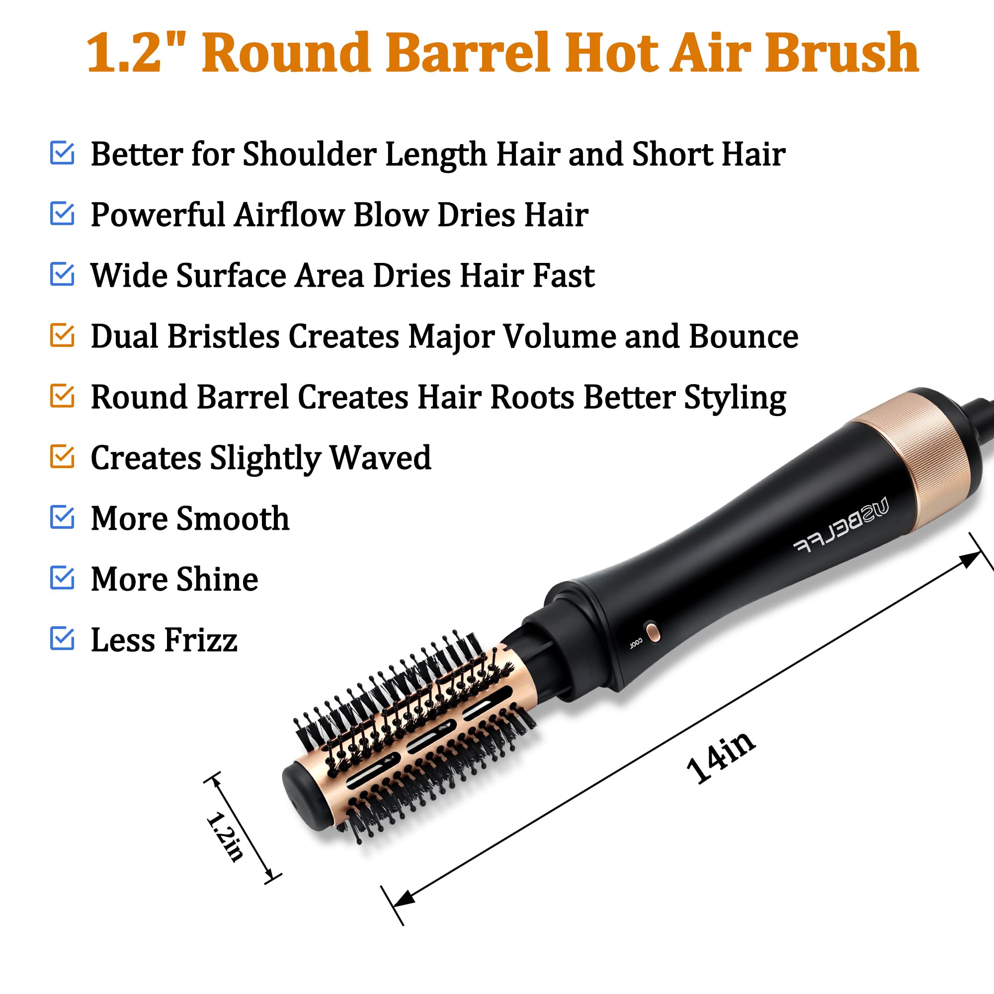 Hot-Air Blow Hair Dryer Brush - One Step Hair Drying, Volumizing ...