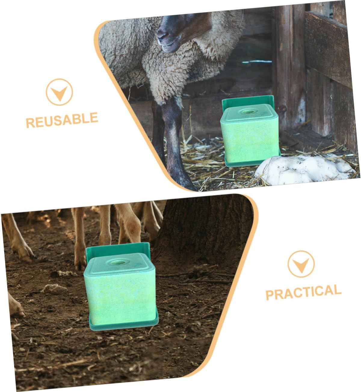 BESTonZON 2pcs Salt Brick Licking Rack for Cattle and Sheep Durable Livestock Salt Feeding Box Easy to Clean Material for Providing to Livestock