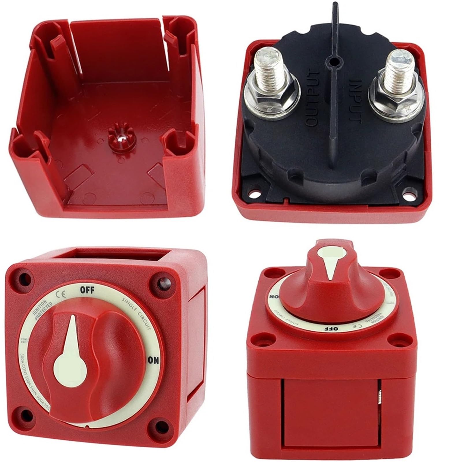 Interruptores marinos, Desconectador de batería de alto rendimiento de 300 A, resistente al agua, for barcos, camiones, autocaravanas y más, de 12 V a 48 V.