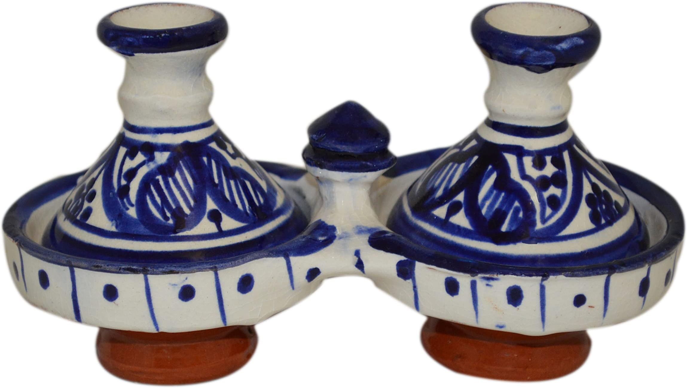 Moroccan Handmade Tagine Double Spice Holder seasoning Container