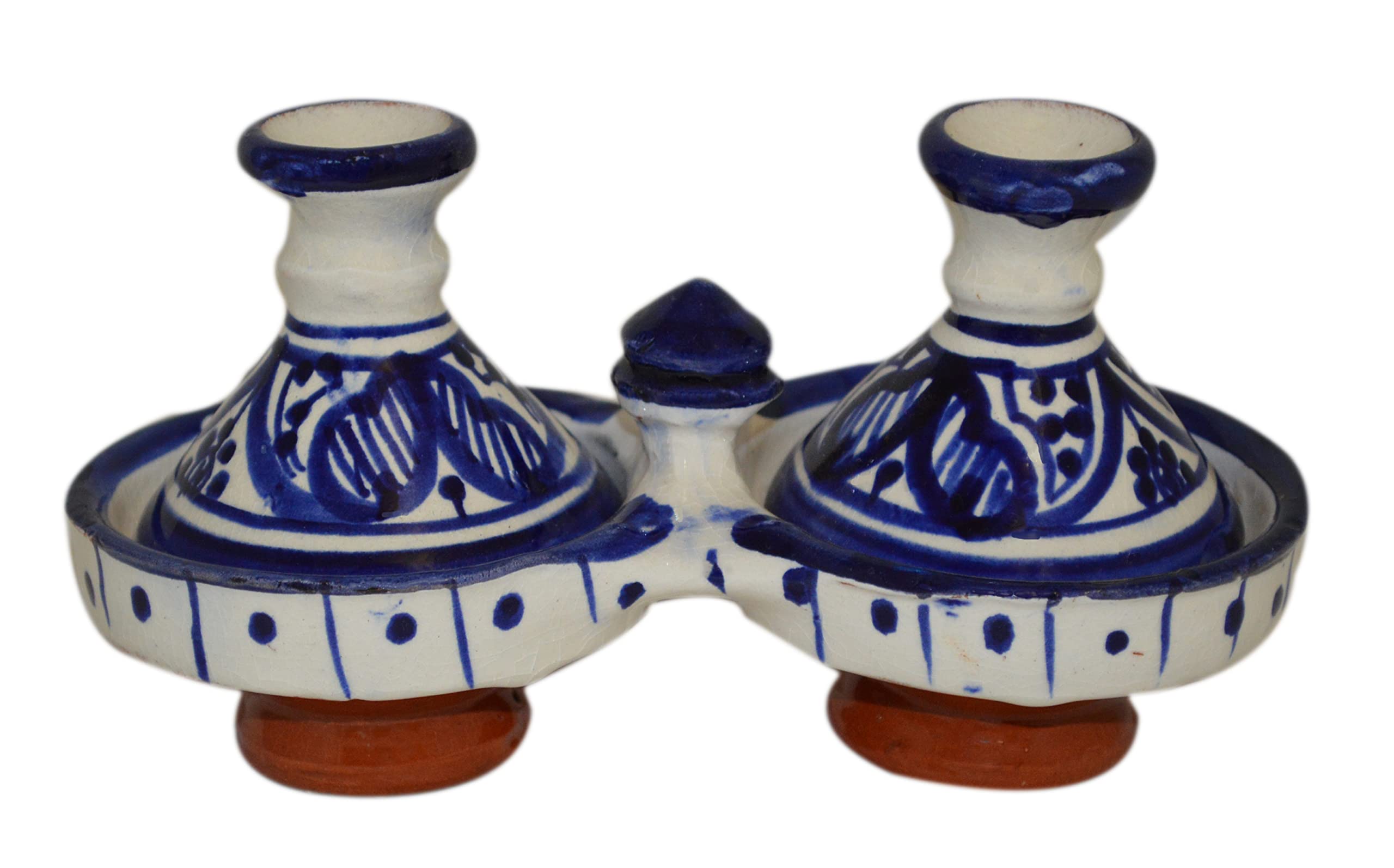 Moroccan Handmade Tagine Double Spice Holder seasoning Container