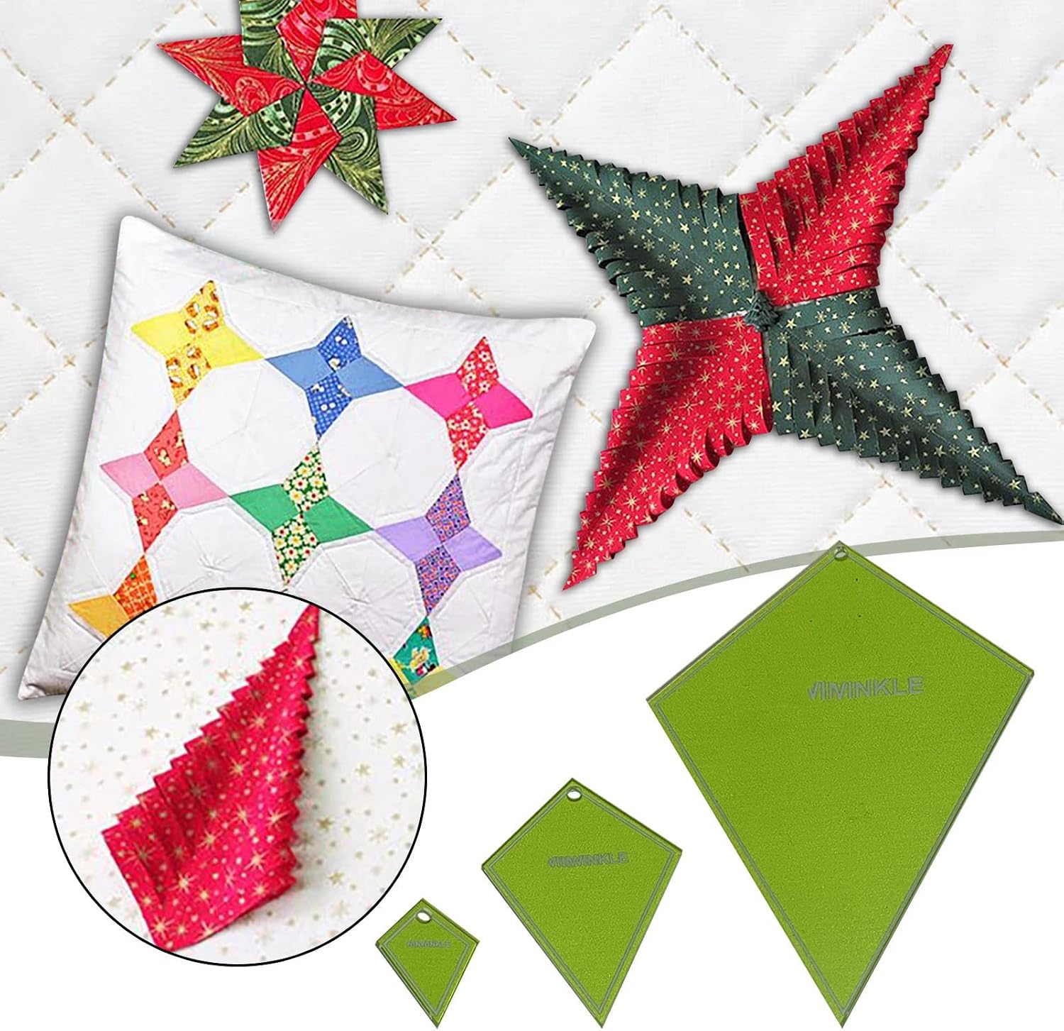 PURPLELILY 3 Sheets Reusable Patchwork Maker Periwinkle Quilting Rulers Embriodery Templates for Domestic Sewing Machine