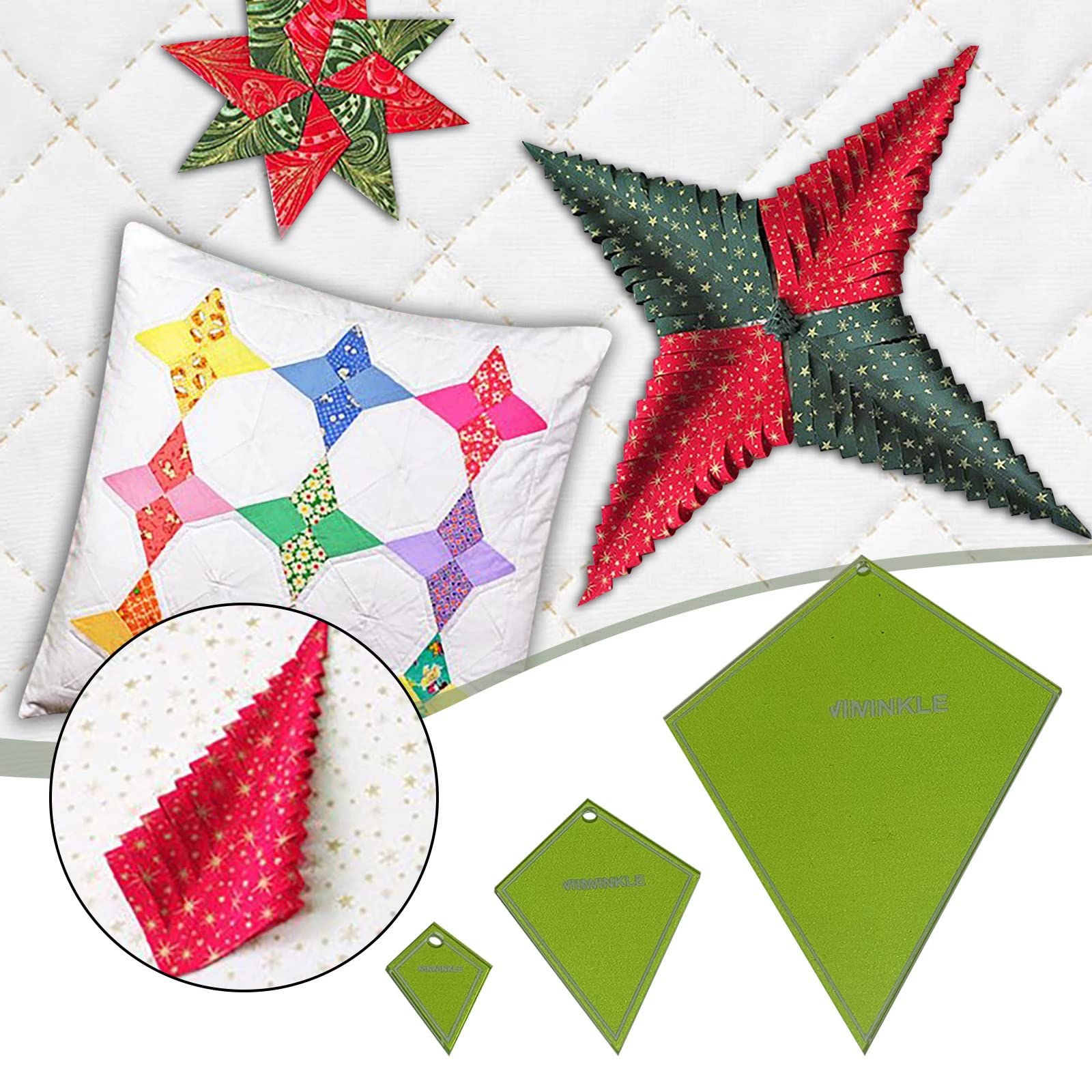 3 Pack for Creative Quilting Cutting Template Periwinkle Sewing Ruler Acrylic for Domestic Sewing Machine DIY Handmade L Easy to Use