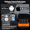 Vgate iCar2 BLE 4.0 OBD2 Bluetooth Adapter ELM327 Scanner Vehicle Diagnostic Tools Motor System Diagnostic Tools for Android / iOS (Black / Orange)