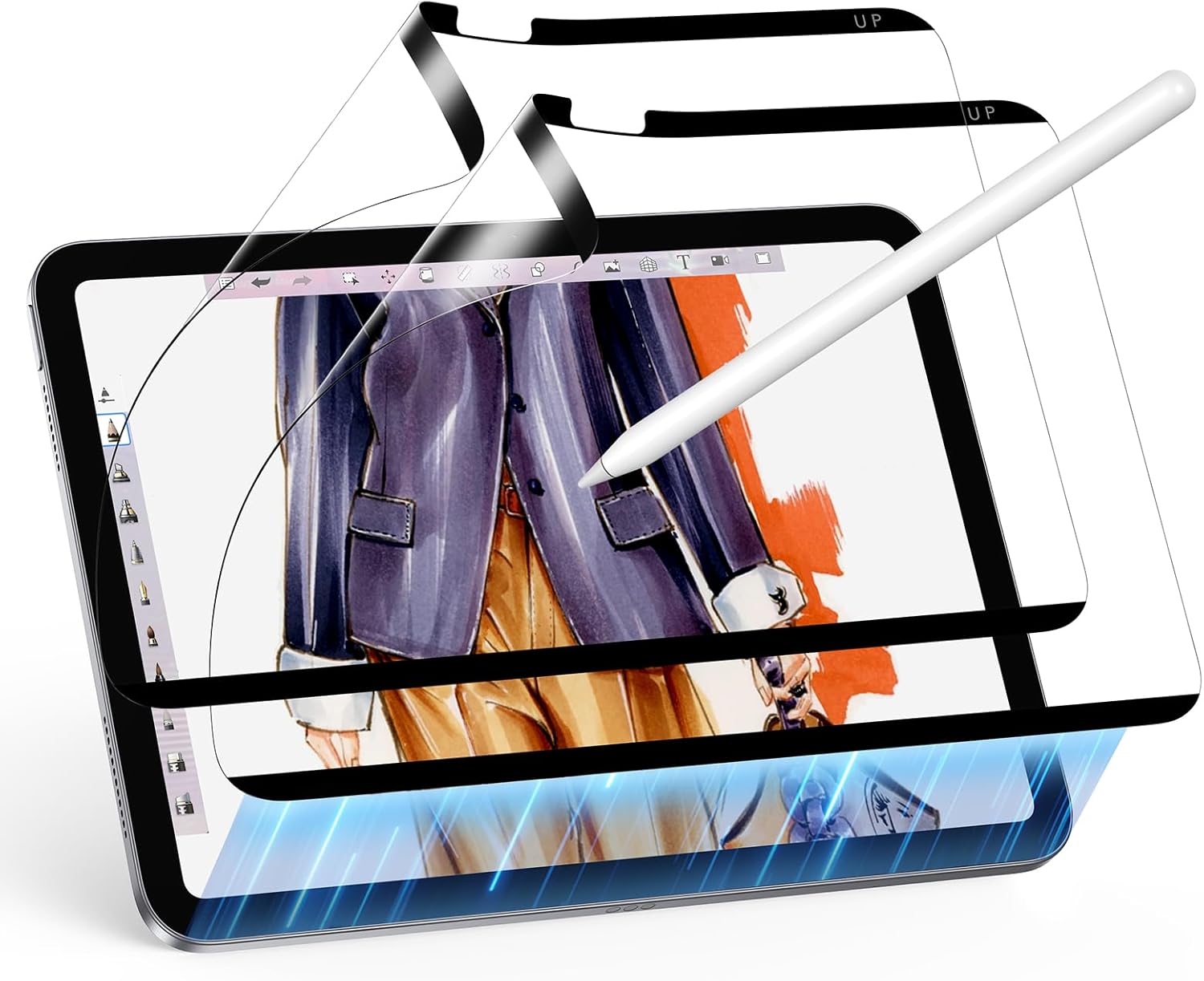 ESR 2 Pack Paper-Feel Magnetic Screen Protector for iPad Air 11 Inch M3/M2 (7th/6th Generation, 2025/2024), Write and Draw Like on Paper, Detachable and Reusable, Matte Finish, Anti-Glare Air 11" (2025/2024) 2 Pack