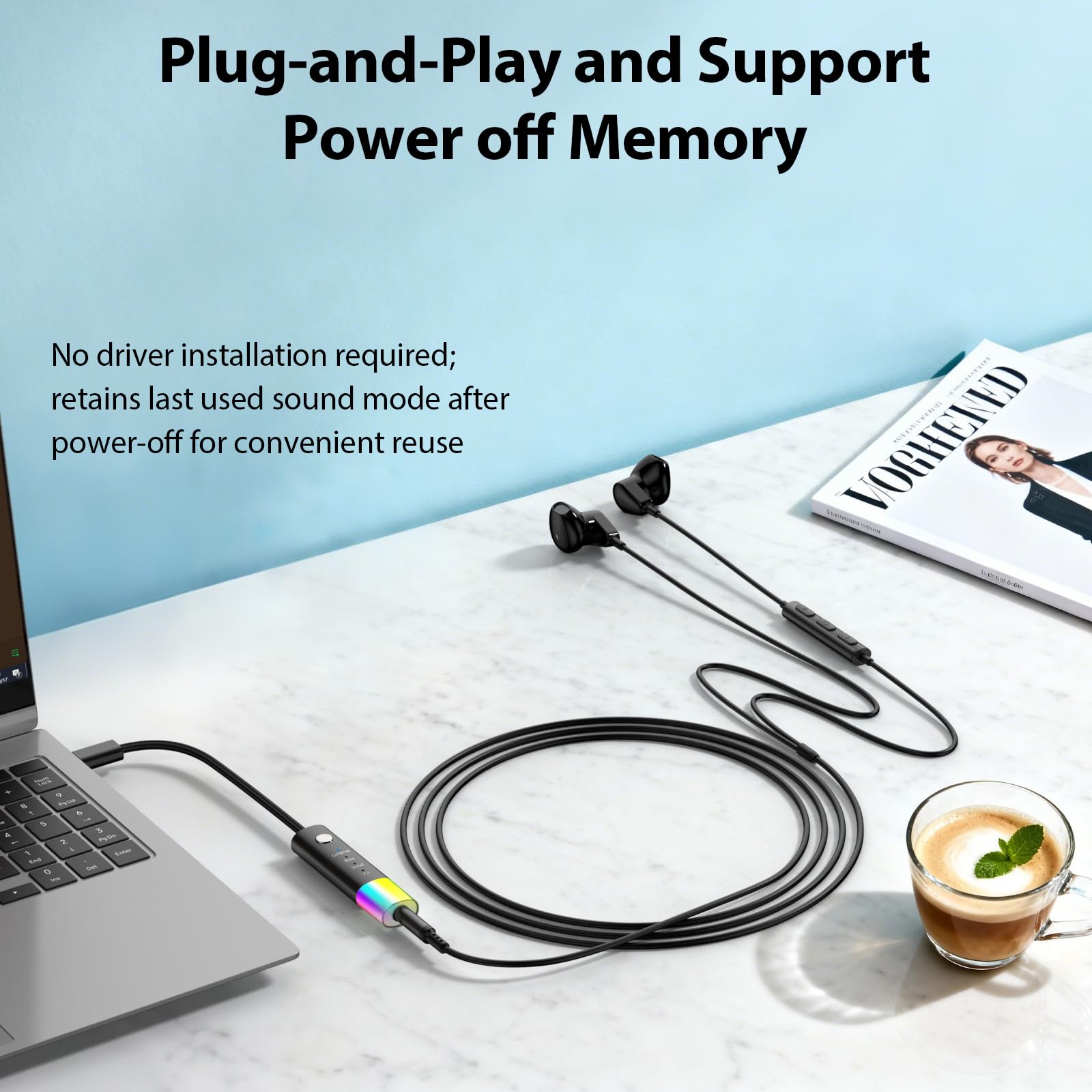3,5-mm-Klinken-Audio-Adapter, USB-C-Kopfhörer-Adapter, Neonlicht, mehrere Modi, HiFi-Bass, klarer Gesang, Surround-Sound, für iPhone 16 Pro Max 15 Plus 16e, Galaxy S25 Ultra S24 S23 S22 S21, Pixel 10