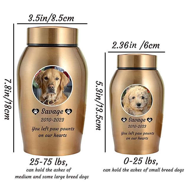 Foto 5 de 7 de WXMYOZR Urnas para Cenizas de Perro Personalizadas, Urnas para Mascotas para Cenizas de Perros