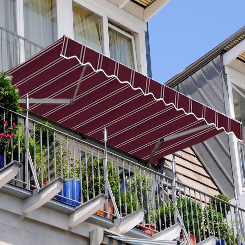 Markiza premium na patio – zapasowa tkanina od 2 m do 4,9 m, do ogrodu, na balkon, odporna na warunki atmosferyczne, czerwona tkanina (4,5 x 1,5 m)
