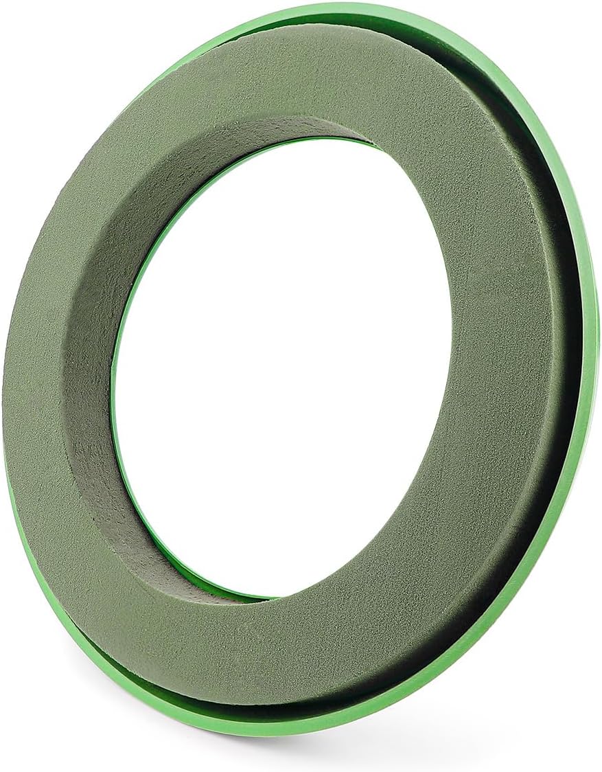 Flower Foam Ring with Suction Cup ，11-Inch Green Wet Foam Blocks Artificial Floral Arrangements Mud for Florist Wedding Car Decoration (Green)