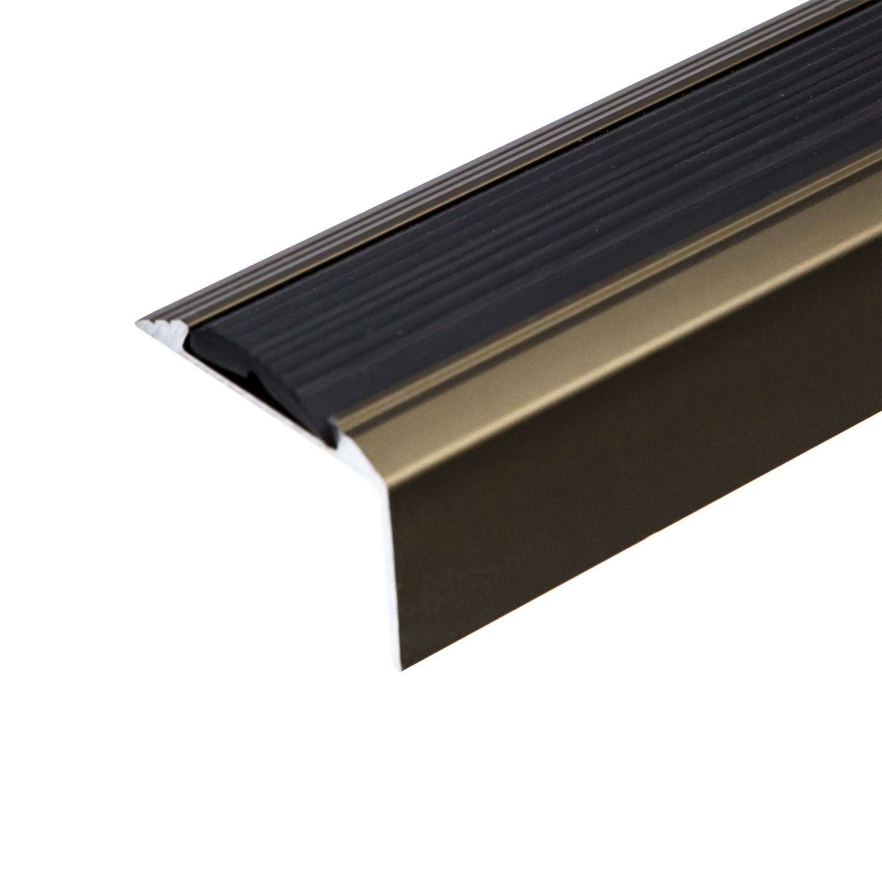 SELF-Adhesive ANODISED Aluminium Anti Non Slip Stair Edge Nosing Trim 1200mm x 46mm x 30mm A38, Olive