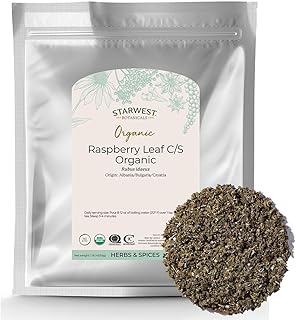 Starwest Botanicals Organic Raspberry Leaf Tea [1 Pound Bag] Loose Cut & Sifted Raspberry Leaves in Bulk