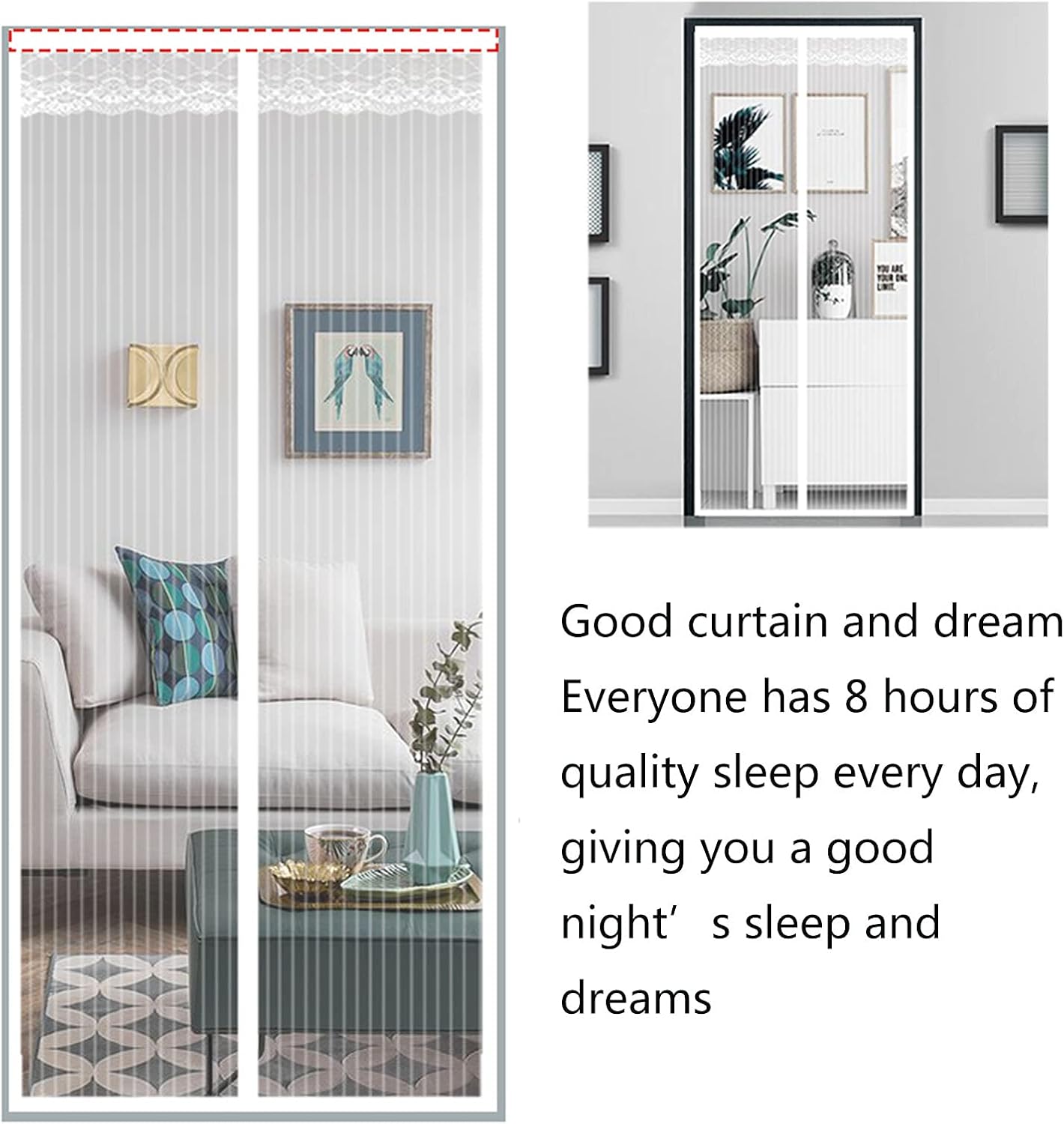 Magnetic Screen Door 27"x78", Heavy Duty Mesh Curtain, Hands Free, Simple Home Front and Back Door Bedroom Kitchen Screen Door, Patio Screen Magnetic