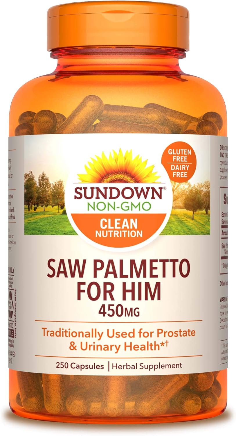 Sundown Saw Palmetto 450 mg, 250 Capsules (14461) : Health & Household