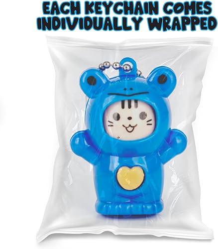 Miniatura 7 de ArtCreativity Llaveros de animales que cambian la cara para niños, juego de 12, bonitos llaveros con 4 expresiones diferentes y 5 diseños, recuerdos