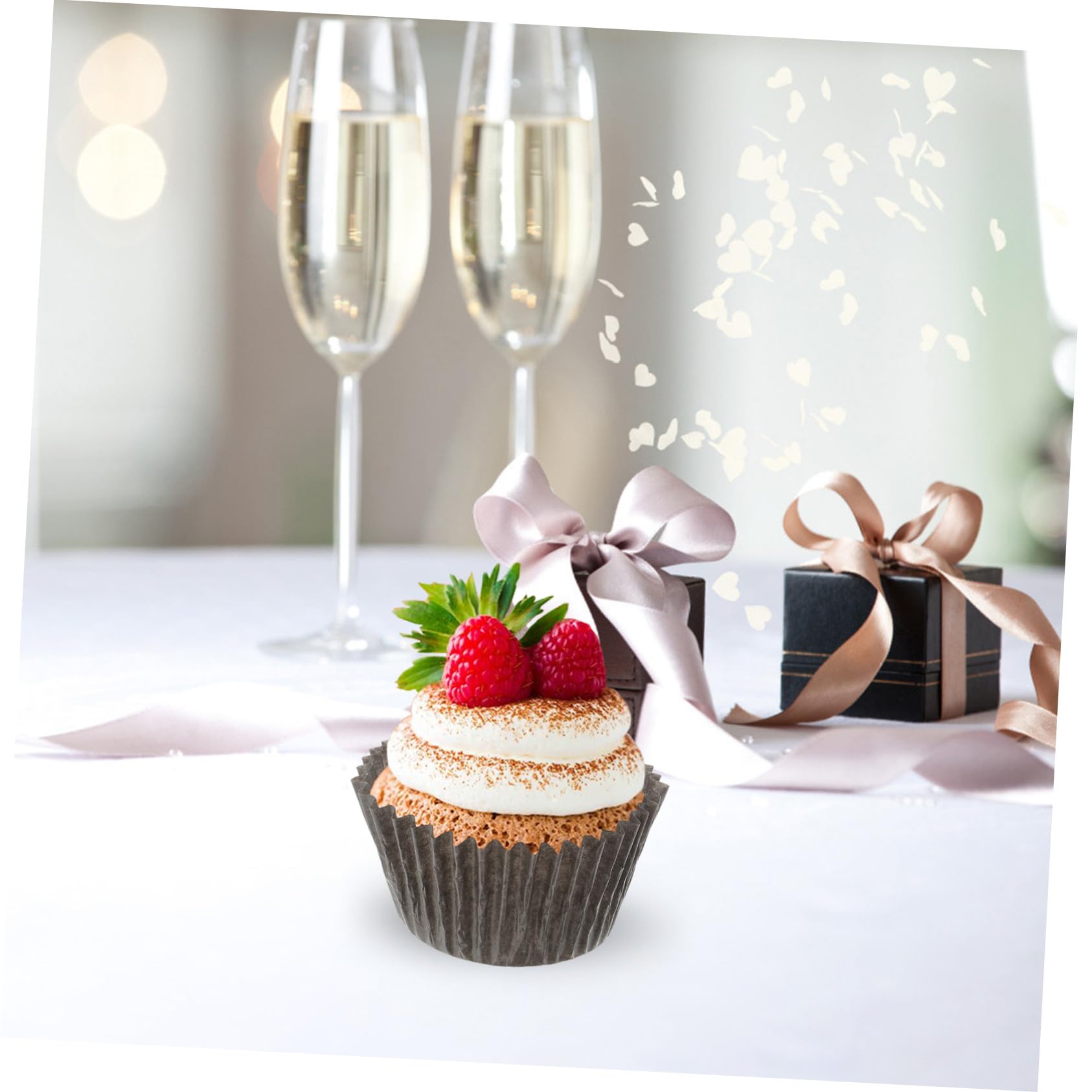 Caissettes à Cupcakes en Papier Grandes Tailles Blanc et Marron Moules à Muffins en Papier Résistant Usage Pâtisserie Festive et Anniversaire Lot de 1000 Pièces