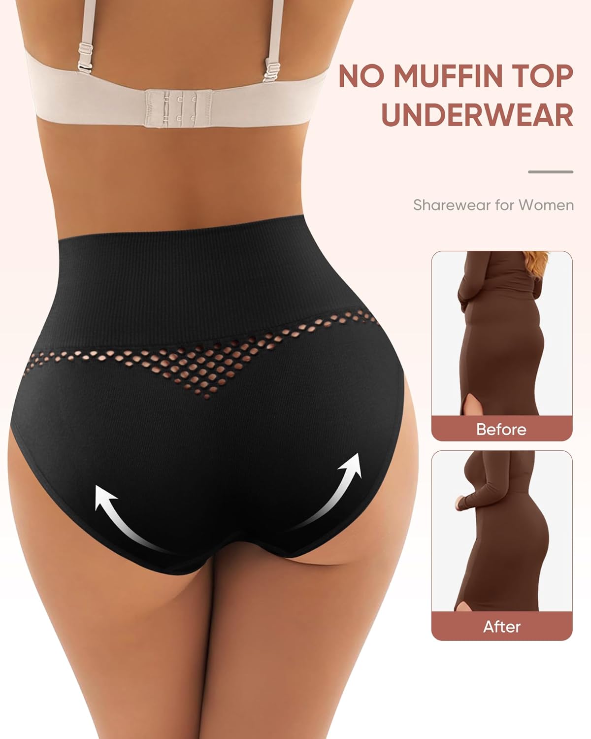 Women's Underwear 5 Pack High Waisted Light Tummy Control Ladies Panties Comfortable Briefs Full Coverage S-XXL - Image 3