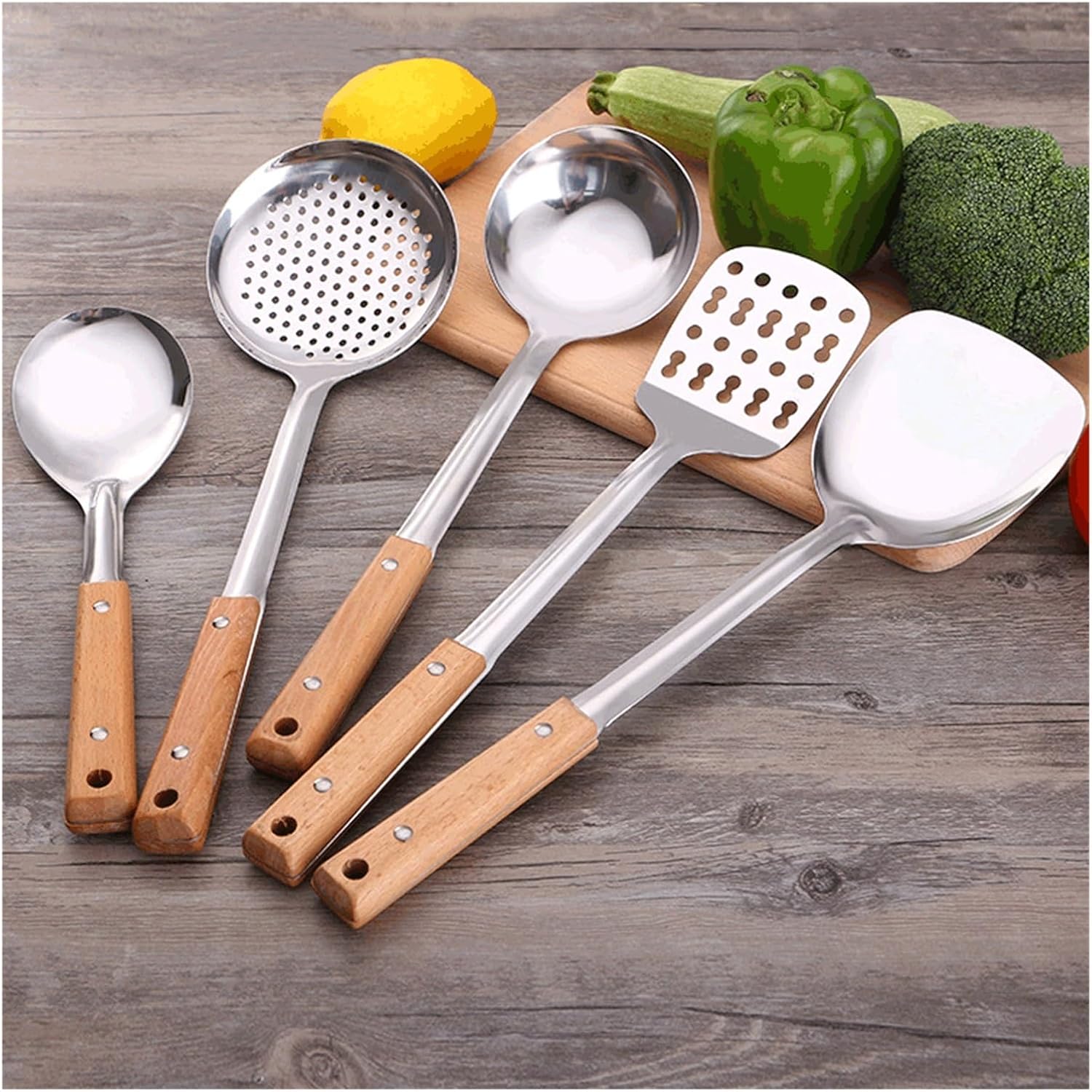 DUYHBAWRS-779 Stainless Steel Kitchen Tools Cooking Set Spatula Shovel Soup Tong Kitchen Accessories Baking Tools