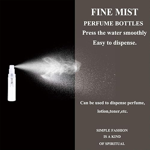 Miniatura 5 de Mini botellas de aerosol, 70 unidades de 0.2 fl oz, de plástico transparente, recipientes vacíos de muestra, perfume de niebla fina, botella de