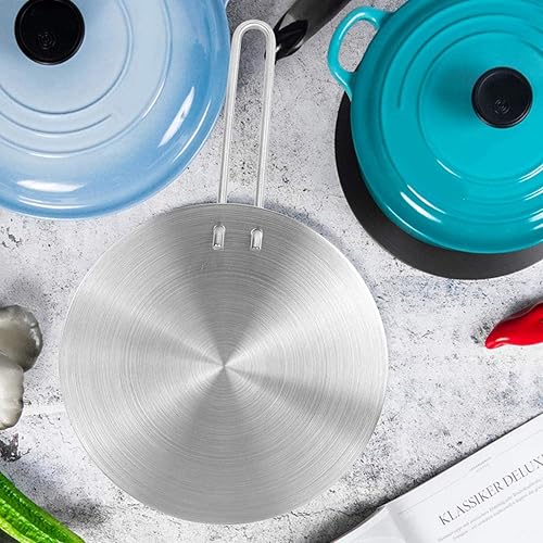 Miniatura 7 de Fdit Placa difusora de calor para estufa de gas de acero inoxidable, placa de inducción de difusor de calor para estufa de gas eléctrica (9.4 in)