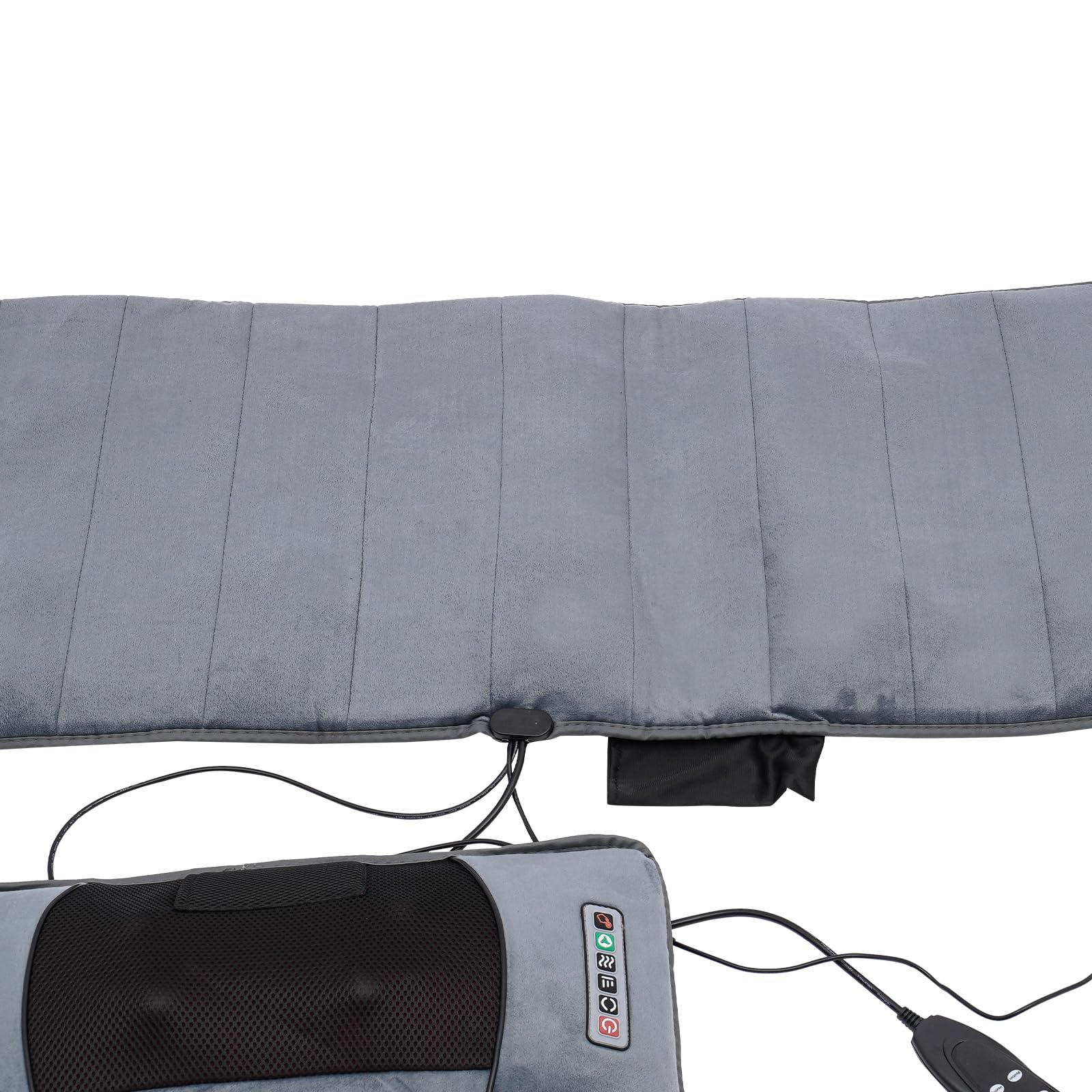 Esterilla de masaje de cuerpo entero, 9 modos de masaje, cojín de masaje eléctrico con función de calor, cojín de masaje cervical extraíble y bolsa de aire de descompresión de cintura, 20 cabezales de