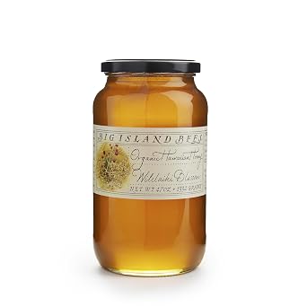 Organic Wilelaiki Hawaiian Christmas Berry Raw Honey, Single Floral Variety by Big Island Bees Large 47 oz Glass Jar