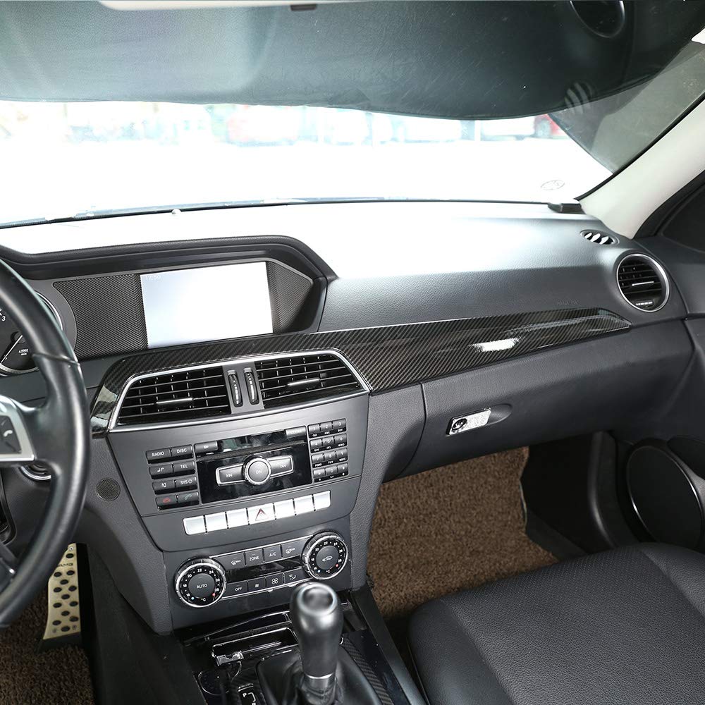YIWANG Styl włókna węglowego ABS samochód wnętrze konsoli środkowej dekoracja panel osłony dla Benz klasy C W204 2008-2014 akcesoria samochodowe z kierownicą po lewej stronie