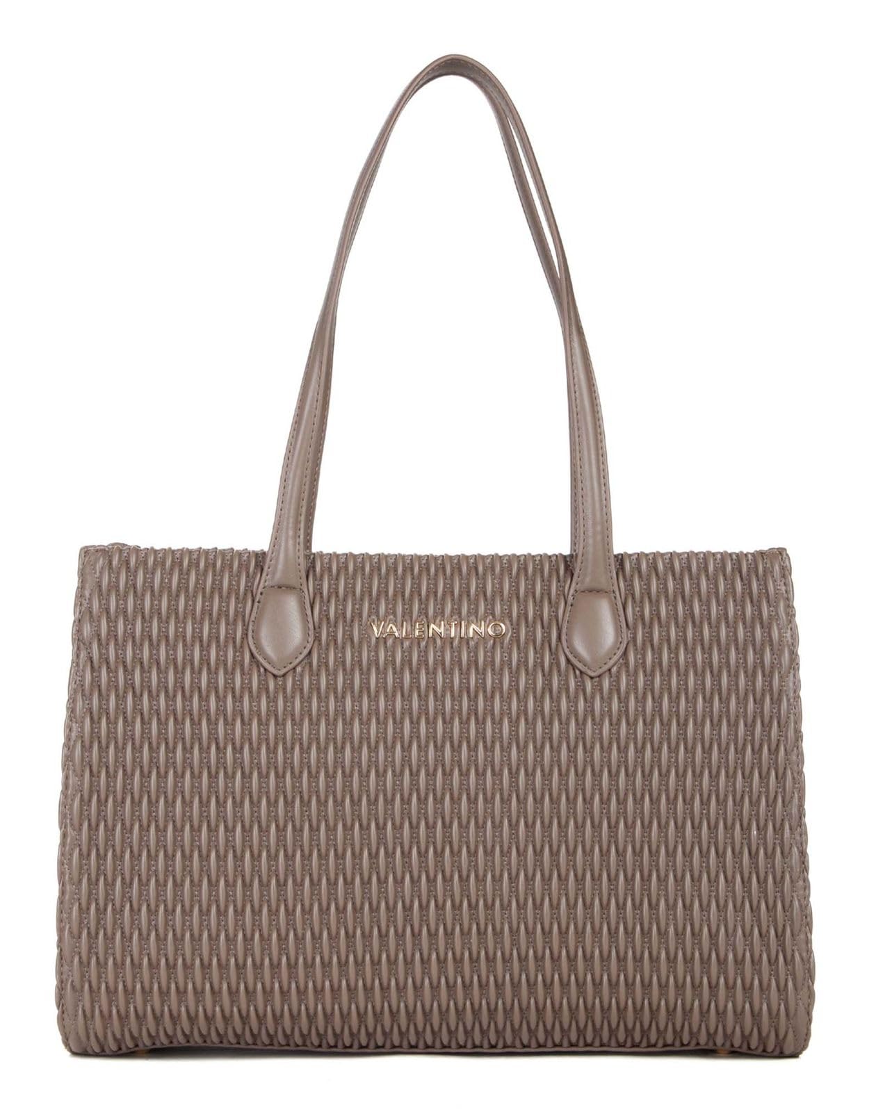Valentino Frequency sac shopping taupe grand format cuir robuste